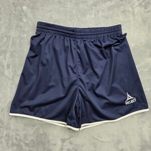 Select Varsity Soccer Shorts Navy Blue White Trim Mens Medium Performance Active